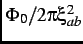 $ \Phi_{0}/2\pi\xi^{2}_{ab}$