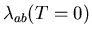 $\lambda_{ab}(T=0)$