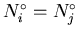 $N_{i}^{\circ} = N_{j}^{\circ}$