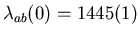 $\lambda_{ab} (0) = 1445(1) $
