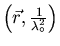 $\left( \vec{r}, \frac{1}{\lambda_{\circ}^{2}}\right)$