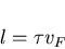 \begin{displaymath}l = \tau v_{F}
\end{displaymath}