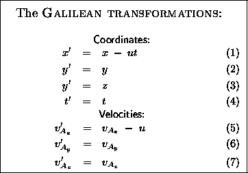 % latex2html id marker 946
\fbox{\parbox{3.0in}{
\null \hfil {\large The {\sc G . . . 
 . . . v_{A_y} \qquad \qquad \\
v'_{A_z} &=& v_{A_z} \qquad \qquad
\end{eqnarray} } }