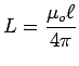 ${\displaystyle L = {\mu_o \ell \over 4\pi}}$