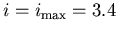 $i = i_{\rm max} = 3.4$