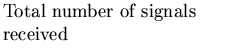 $\textstyle \parbox{2.0in}{\raggedright {Total number of signals received}}$